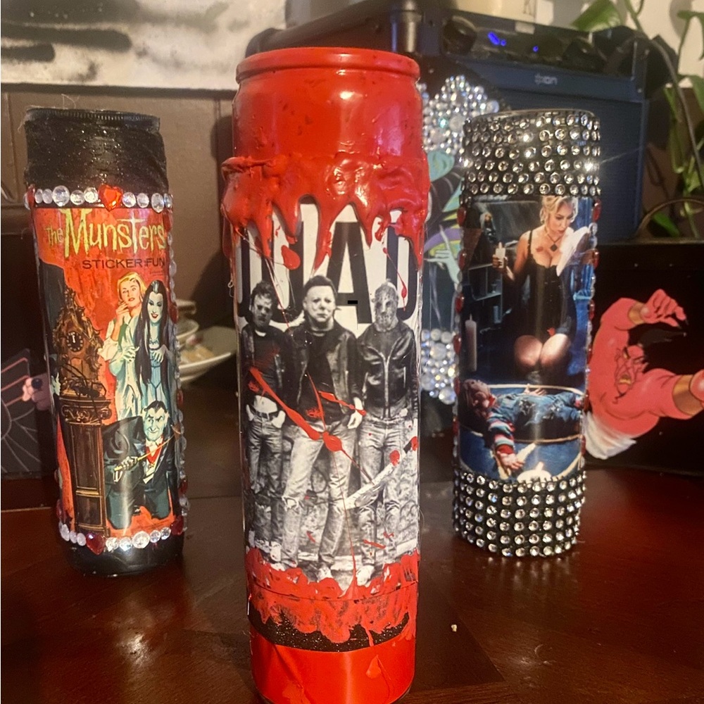 Set of 3 Horror classic candles